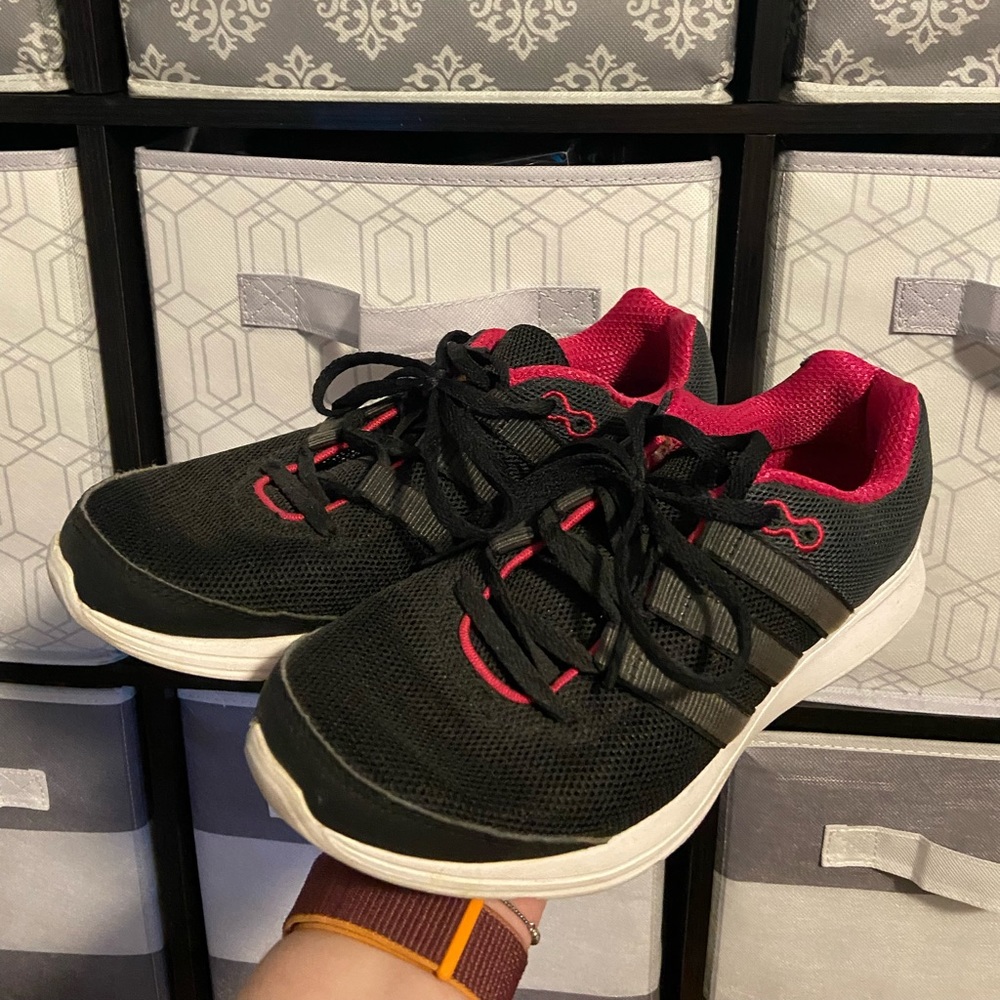Adidas black and pink sneakers